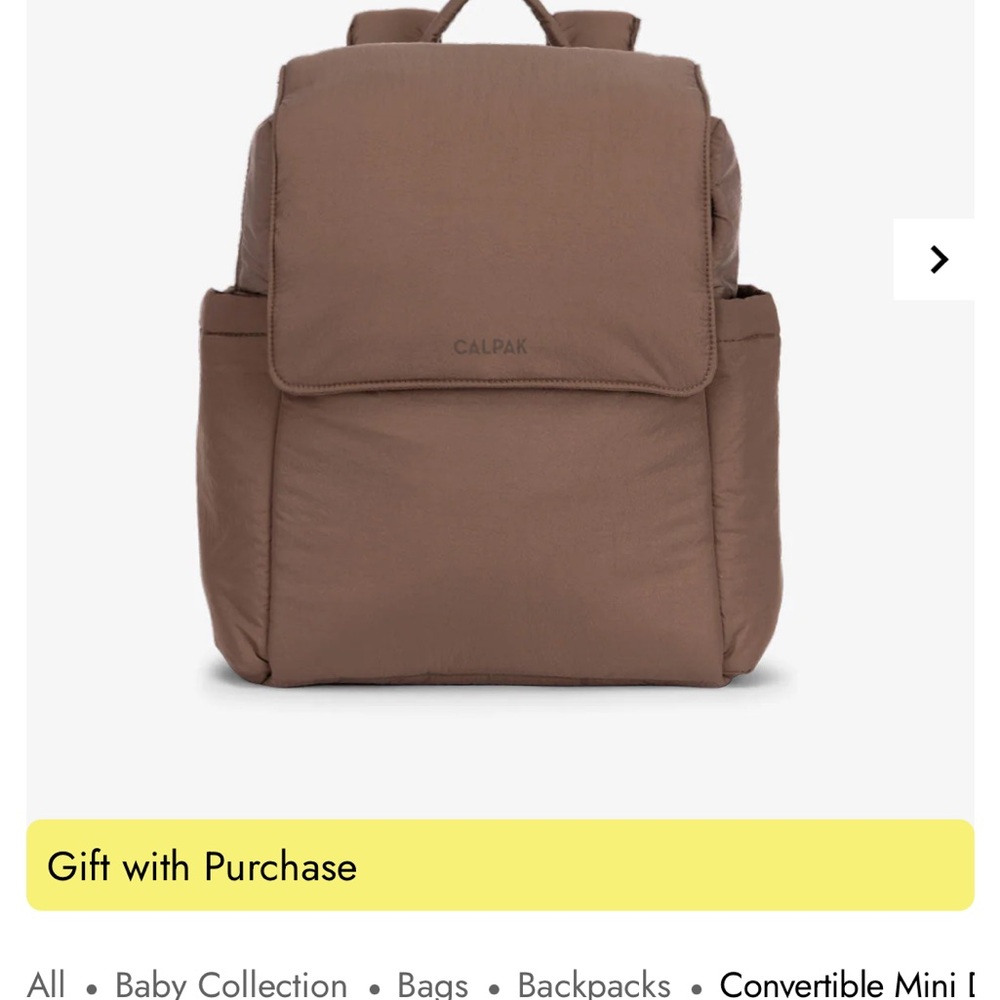 Calpak Taupe Convertible Diaper Bag